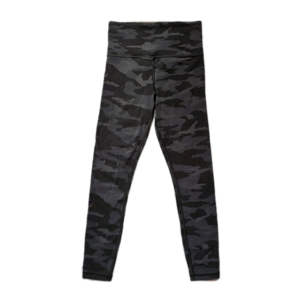 Athleta Elation Camo 7/8 Crop Leggings Womens XS Black‎ Gray Gym Run Workout
